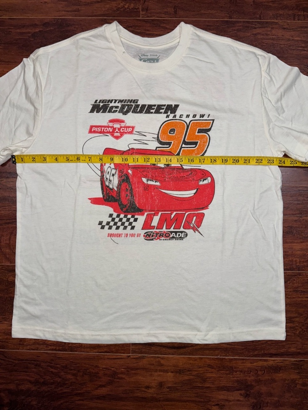 Disney Cars Logo Grid Tee - White, Red, Black - Picture 7 of 8
